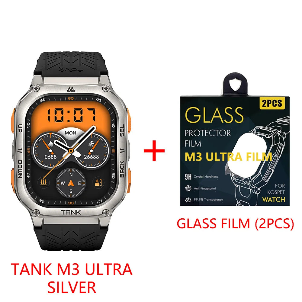 Original KOSPET TANK M3 Ultra GPS Smartwatches Men Waterproof Electronic Smart Watch AOD 480mAh Digital AMOLED Bluetooth Watches