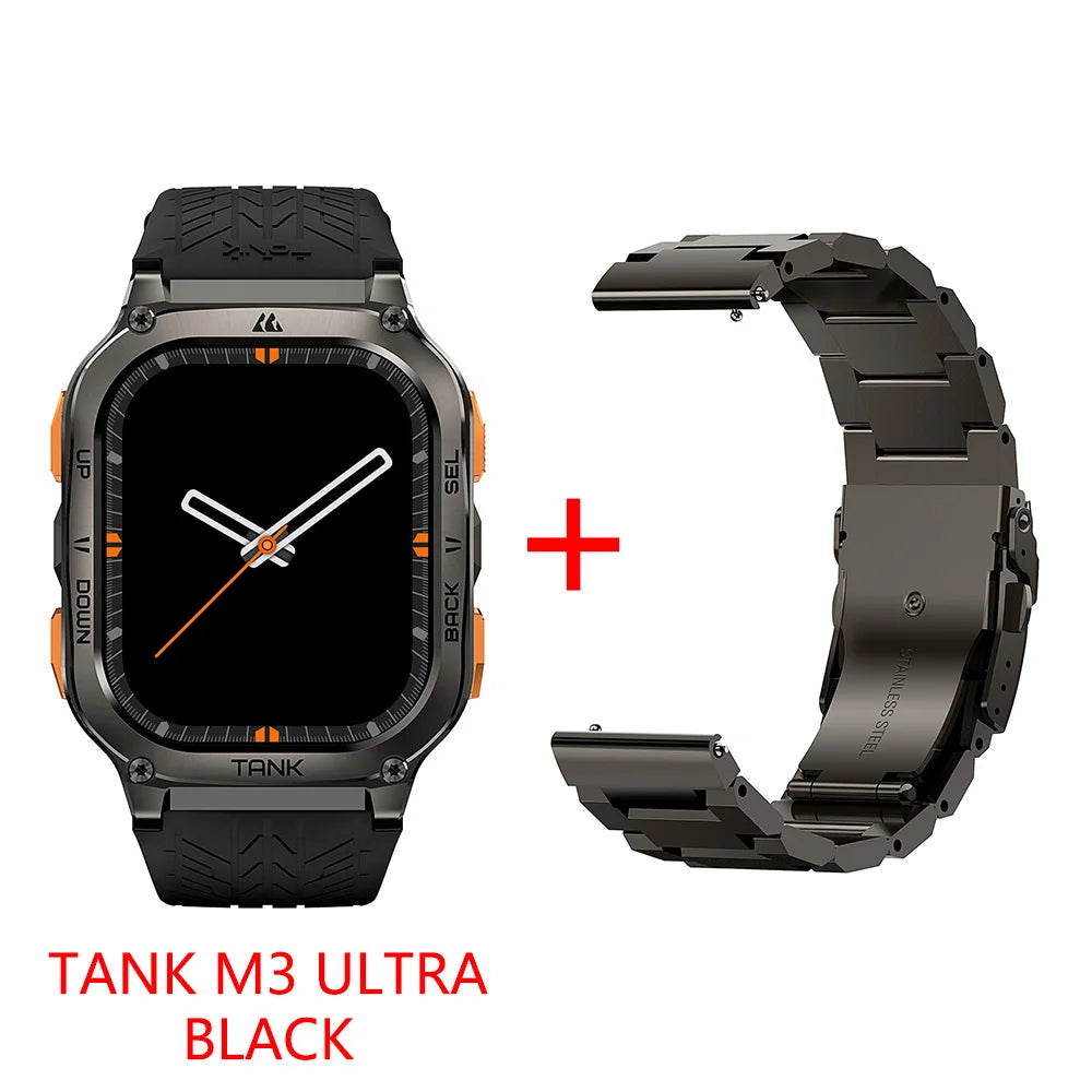 Original KOSPET TANK M3 Ultra GPS Smartwatches Men Waterproof Electronic Smart Watch AOD 480mAh Digital AMOLED Bluetooth Watches